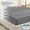 Ash Grey, variant on 1 Piece Queen Size Fitted Sheet, 100% Cotton Damask Sateen, Striped Breathable Soft Stretch Deep Pocket 18'' Mattress Sheet, 500 Thread Count