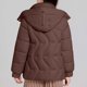 thumbnail image 4 of Parkas de manga larga para mujer, color liso, con capucha, de invierno, gruesa, informal, de algodón, chaqueta de manga larga de algodón, parte superior de poliéster para mujer, 4 of 4
