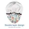 thumbnail image 4 of Shower Caps,Pioneer Flower Floral Print Pattern Waterproof Shower Cap for Women 4 Pieces,Double Reusable Hair Cover for Shower PEVA Elastic Stretch Hem, 4 of 7