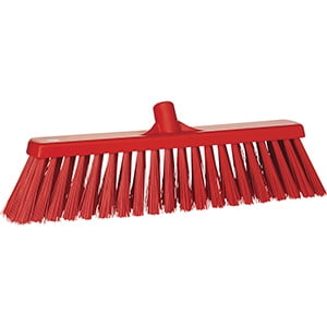 Vikan 20" Push Broom- Extra Stiff - Red (2 Units)