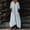 Light Blue, variant on QUNYINEY Spring Dresses for Women Long Solid 3/4 Sleeve Cotton Linen A Line Dress Flowy Loose Fit Casual V Neck with Pockets Dresses