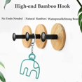 thumbnail image 3 of 4 Pack (black) Self Adhesive Hooks, Bamboo Robe Hooks Reusable Seamless Hooks, Heavy Duty Adhesive Hooks, Hooks For Bedroom, Kitchen, Bathroom, 3 of 5