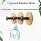 thumbnail image 3 of 4 Pack (black) Self Adhesive Hooks, Bamboo Robe Hooks Reusable Seamless Hooks, Heavy Duty Adhesive Hooks, Hooks For Bedroom, Kitchen, Bathroom, 3 of 5
