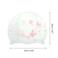 thumbnail image 4 of Unique Bargains 1 Pc Silicone Waterproof Flower Butterfly Swim Cap Pink White, 4 of 5