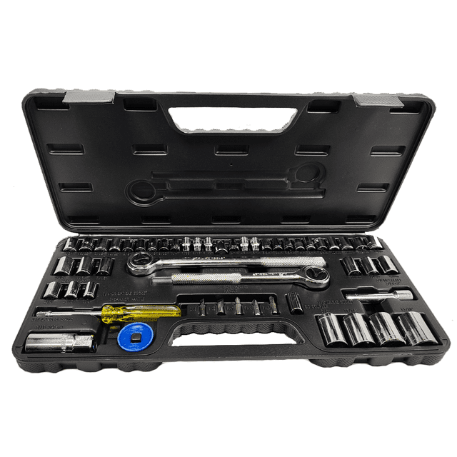 Dados Herramienta Juego Con 2 Matracas 52 Pzs Estuche Plastico