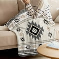 thumbnail image 5 of Boho Aztec Flannel Blanket for Bed, Southwest Ethnic Geometric Farmhouse Art Soft Cozy Warm Couch Throw Blanket, Lightweight Fluffy Plush Bedding Blankets for Sofa Decor All Season 50"x60", 5 of 7