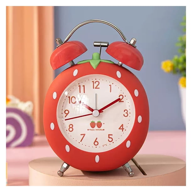 Despertador Doble Campana Hogar Escritorio Despertador Escritorio Mesa Reloj Analógico Silencioso con Luz Nocturna
