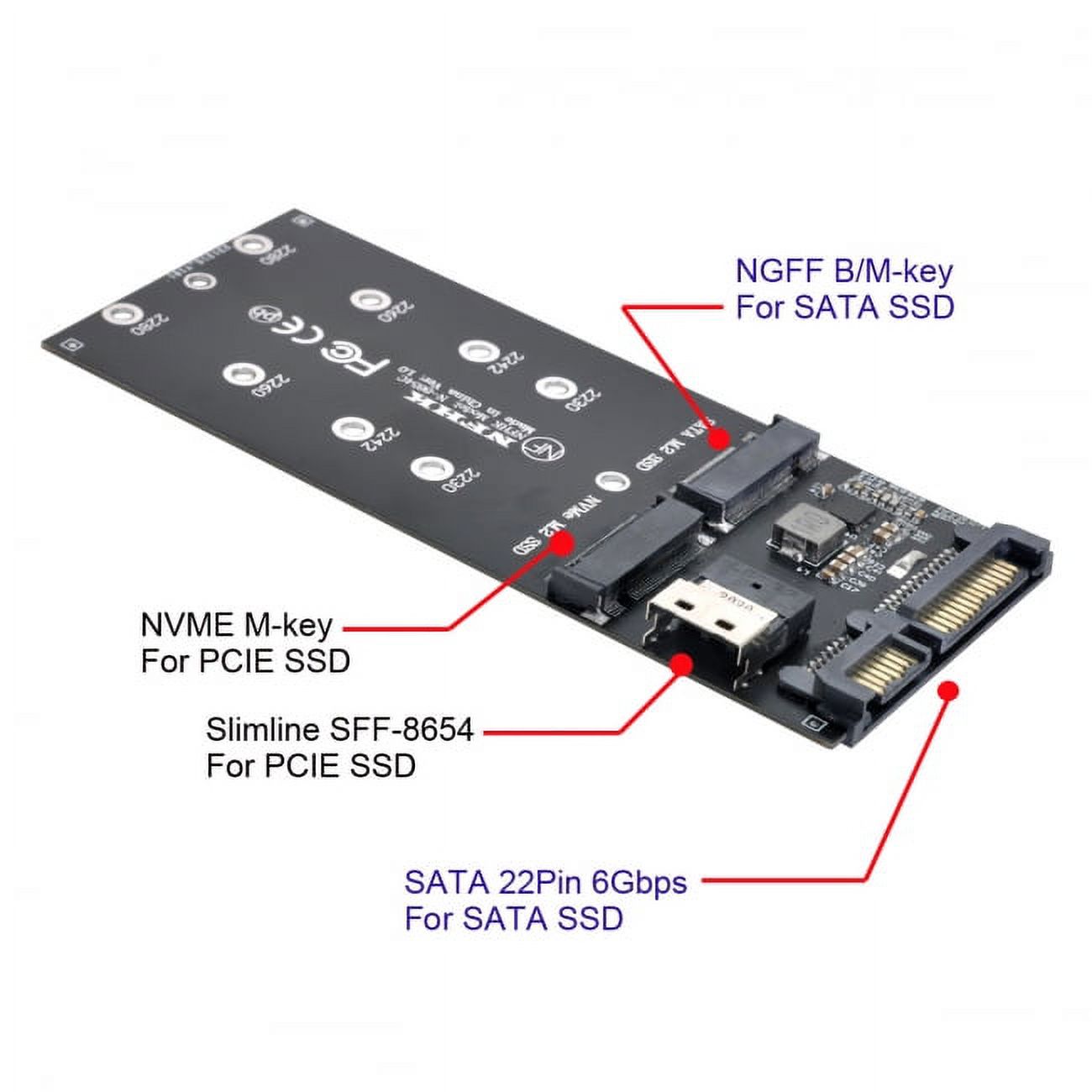 Chenyang CY SFF-8654 Cable Card U2 Kit NGFF M-Key to Slimline SAS NVME PCIe SSD SATA Adapter for Mainboard Card