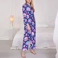 thumbnail image 3 of Daiia colorful Skull mushroom rainbow for Women's Long-Sleeved Pajama Set – Soft & Comfortable Sleepwear Button-Up Pajamas Cozy Lounge Wear-Medium, 3 of 7