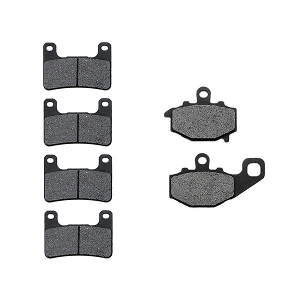 KMG Front + Rear Brake Pads Compatible with 2011 Kawasaki 1000 Ninja - Non-Metallic Organic NAO Brake Pads Set