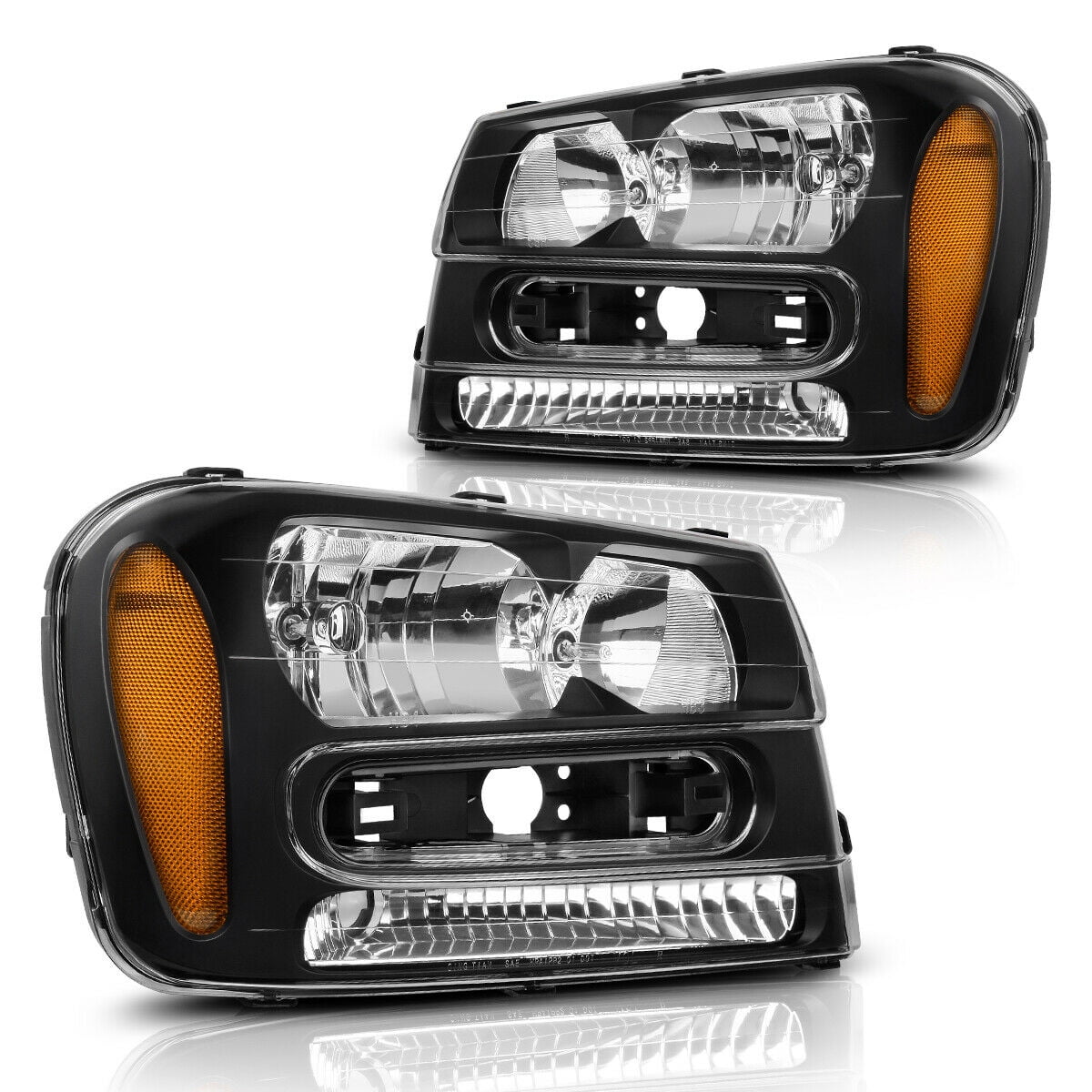 CCIYU Headlight Assembly Black Housing Amber Reflector Clear Lens Headlamps Replacement Fit for Chevrolet Trailblazer 2002-2009,for Chevrolet Trailblazer EXT 2002-2006 CCIYU Headlight Assembly Black Housing Amber Reflector Clear Lens Headlamps Replacement Fit for Chevrolet Trailblazer 2002-2009,for Chevrolet Trailblazer EXT 2002-2006