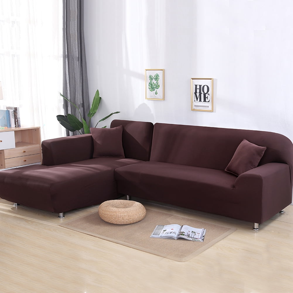 1PC L shaped Solid Pattern Couch Living Room Sofa Cover Slipcovers 