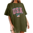 thumbnail image 2 of Sakmal Crew Neck Shirts for Women Oversized Short Sleeve Independence Day Casual Basic&nbsp;Tops for Woman, 2 of 5