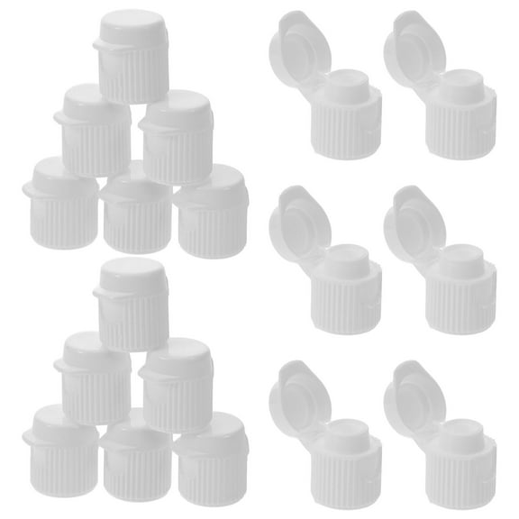 Pawsdot 30Pcs Screw in Plastic Toothpaste Caps White Travel Toothpaste Tube Covers Easy Use