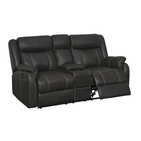 Global Console Reclining Loveseat With Drawer Gin Rummy Seal