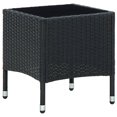 thumbnail image 1 of Mesa de patio VidaXL de poliratán negro con tablero de cristal, 1 of 5