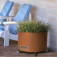 thumbnail image 5 of WORTH Metal Round Planter with Wheels - 14.6''H Modern Heavy Duty Flower Pot Raised Garden Bed - Industrial & Residential - All Weather Use - Indoor Outdoor Garden Deck Vegetables Tomato Use - Rusty, 5 of 6