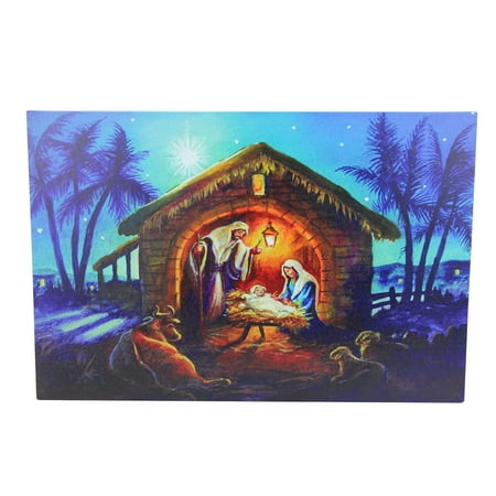 LED Fiber Optic Lighted Nativity Scene Christmas Wall Art 15.75" x 23.5"