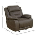 thumbnail image 5 of Steve Silver Aria Faux Leather Glider Recliner in Saddle Brown, 5 of 5