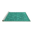 thumbnail image 2 of Ahgly Company Machine Washable Indoor Round Oriental Turquoise Blue Industrial Area Rugs, 8' Round, 2 of 4