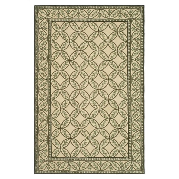 Area Rug in Taupe and Green (8 ft. 6 in. L x 5 ft. 6 in. W)