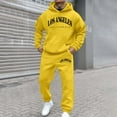 thumbnail image 5 of Aihuaihua Mens Graphic Sweatsuits Los Angeles Hoodies and Sweatpants 2 Piece Set Long Sleeve Track Suits Casual Workout Jogging Suits Yellow XXXL, 5 of 5