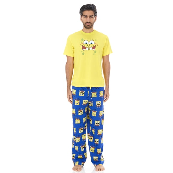 Spongebob Silly Faces 3 Pieces Set Lounge Pants T-Shirt and Men's Underwear