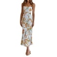 thumbnail image 1 of Txlixc Mujer Sexy Ahueca Hacia Fuera Maxi Vestido Spaghetti Straps Lace Up Bodycon Elegante Noche Fiesta Club Wear Midi Vestido Txlixc Casual, 1 of 8
