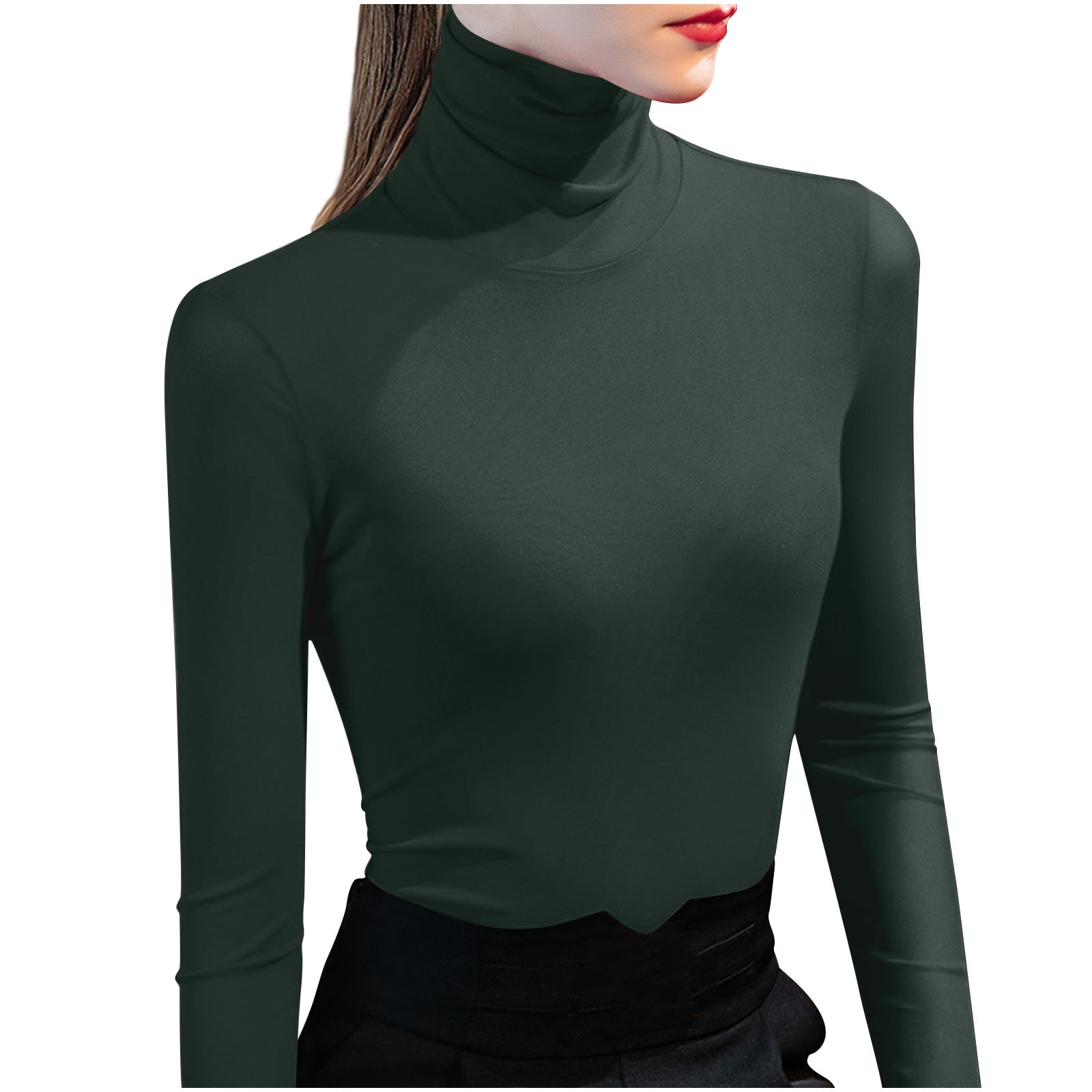 Black turtleneck long sleeve shirt deals