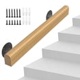 thumbnail image 1 of Pasamanos de madera para escaleras de 2 pies barandas de mano para escaleras interiores y exteriores soporte de pared antideslizante resistente barra, 1 of 7