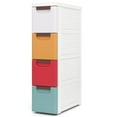 thumbnail image 1 of Costway Armoire de Rangement Étroite à 4 Tiroirs sur Roulettes avec Poignées de Tirage et Roues Intégrées, 1 of 9