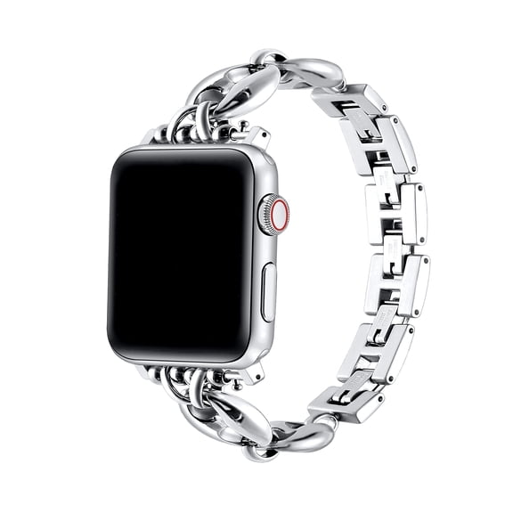 Posh Tech Poppy Stainless Steel Link Band Compatible with Apple Watch