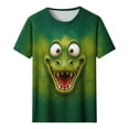 thumbnail image 3 of Women's Funny Dinosaur Graphic Tees 3D Animal Face Print Short Sleeve T-Shirts Casual Crewneck Summer Tops Lightweight Novelty Pullover Shirts Streetwear, 3 of 5