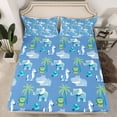 thumbnail image 2 of Homewish Kids Children Elephant Zebra Hippopotamus 4pcs Bed Sheets,Kawaii Jungle Animal King Sheets,Cartoon Wildlife Super Cozy Sheet Set,Microfiber Bedroom Decor, 2 of 7