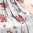 thumbnail image 3 of Pioneer Flower Floral Print Pattern Blanket,Comfortable Soft Flannel Throw Blanket,All Season,Warm Lightweight Blankets for Sofa Bed Couch Living Room Chair,30"x40", 3 of 4