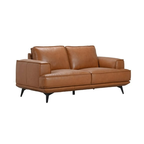 Porter Designs Pirelli Full-Grain Leather Loveseat, Brown