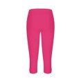thumbnail image 5 of Summer Savings Clearance! Stamzod High Waisted Leggings for Women Summer Solid Color Plus Size Leggings Casual Slim Fitting Yoga Gym Capri Leggings with Pockets for Women Hot Pink E XL, 5 of 6