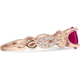thumbnail image 5 of Vintage Style Sunflower Round Ruby Cubic Zirconia Rose Tone 925 Sterling Silver, Size 10, 5 of 7