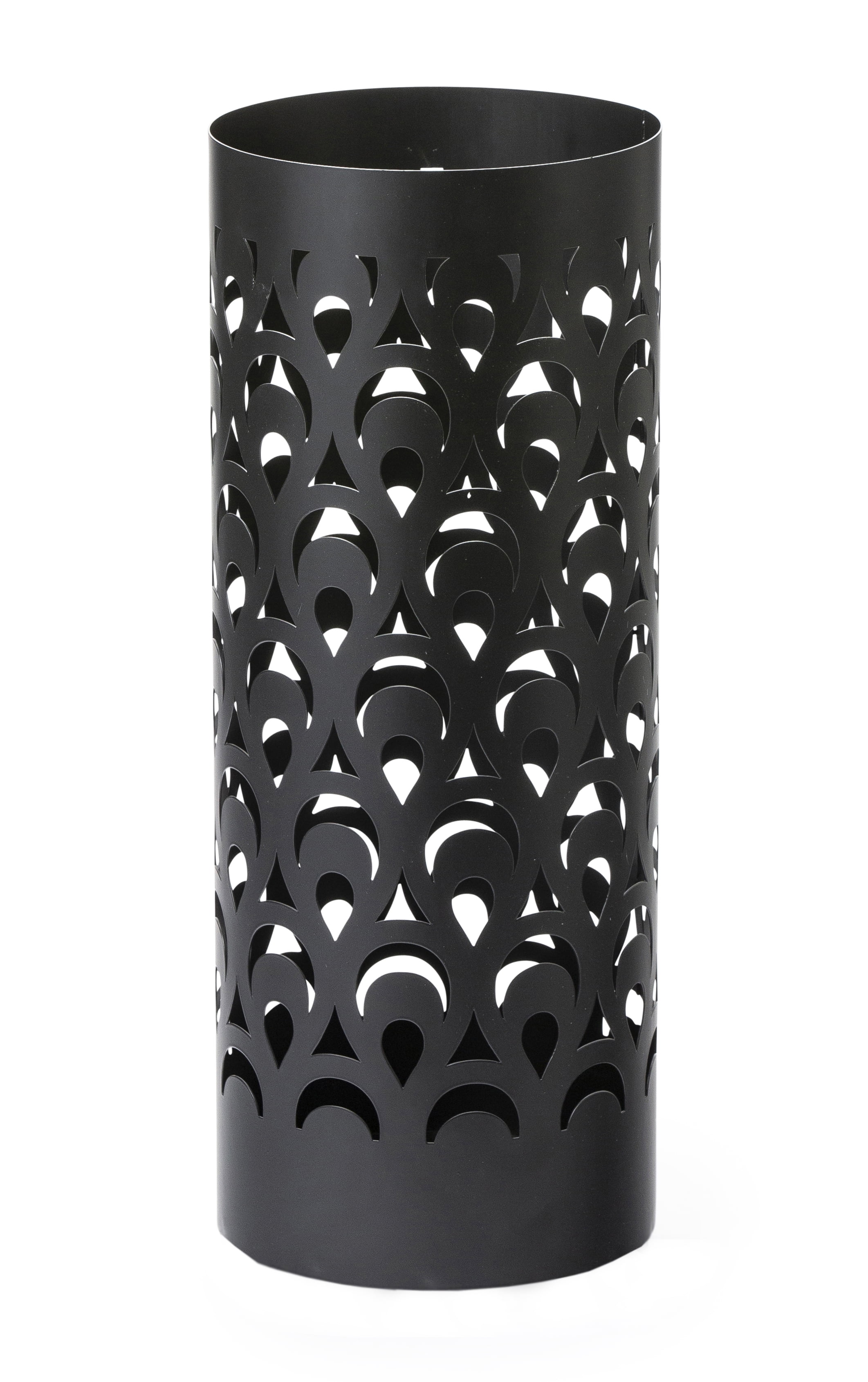 Mango Steam Modern Corner Entryway Umbrella Holder, Peacock Metal Black