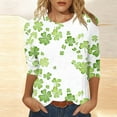 thumbnail image 4 of Zedker Plus Size St Patricks Day Shirt for Women 2026 Casual 3/4 Sleeve Irish Shirts Funny Saint Patrick's Tunic Tops, 4 of 7