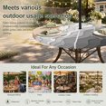 thumbnail image 6 of Round Outdoor Tablecloth with Umbrella Hole and Zipper, Grey Geometric Beach Tablecloth with Elastic Waterproof, Ombre Waves Moire Abstract Art Patio Table Covers for 31" - 35" Picnic Pool Tables, 6 of 9