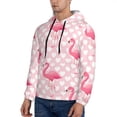 thumbnail image 3 of Honeii Cute Flamingo with Heart Pattern Mens Hoodies Men's Loose Sleeve Sweatshirt,Pullover Hooded Sweatshirt for Men,Essentials Hoodie-Large, 3 of 7