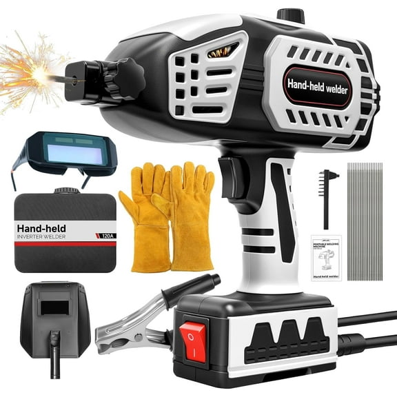 Portable Welding Machine Handheld Welder - 110V IGBT Inverter 20-120A Hand Held Welder Gun Soldadora Portatil Fits for 3/32-1/8" Wire Rods Portable Welding Gun Hand Welder Welding Gun for Metal