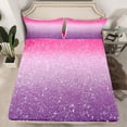thumbnail image 2 of Homewish Glitter Stars Print Bed Sheets, Pink Purple Sequin Print King Sheets, Dreamy Galaxy Rainbow Sheet Set, Lightweight Room Decor, 4-Piece, 2 of 7