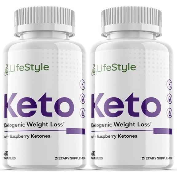 Lifestyle Keto - Ketogenic Weight Loss - Energy & Focus Boosting Dietary Supplements for Weight Management & Metabolism - Advanced Fat Burn Raspberry Ketones Pills - 120 Capsules (2 Pack)