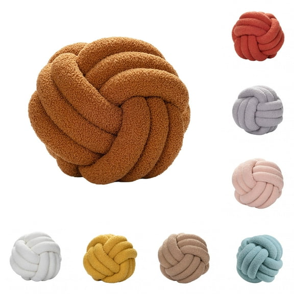 Limei Soft Knot Ball Pillows, Round Throw Pillow Cushion Home Decoration Plush Pillow, Throw Knotted Pillow Handmade Round Plush Pillow