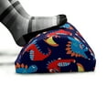 thumbnail image 5 of Dinosaur Foot Rest, 3 Different Cartoon Dinosaurs Funny Expressions and Bones Theme, Non-Slip Backing Adjustable Ergonomic Memory Foam Leg Support for Office, Navy Blue Orange Red, by Ambesonne, 5 of 5