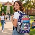 thumbnail image 3 of COEQINE Transparent Clear Backpack for Women Girls See Through PVC Bag for Stadium Concert, 17 Inch Large Capacity Schoolbag Cute Daypack for 4th of July, Cat American Flag Star, 3 of 7