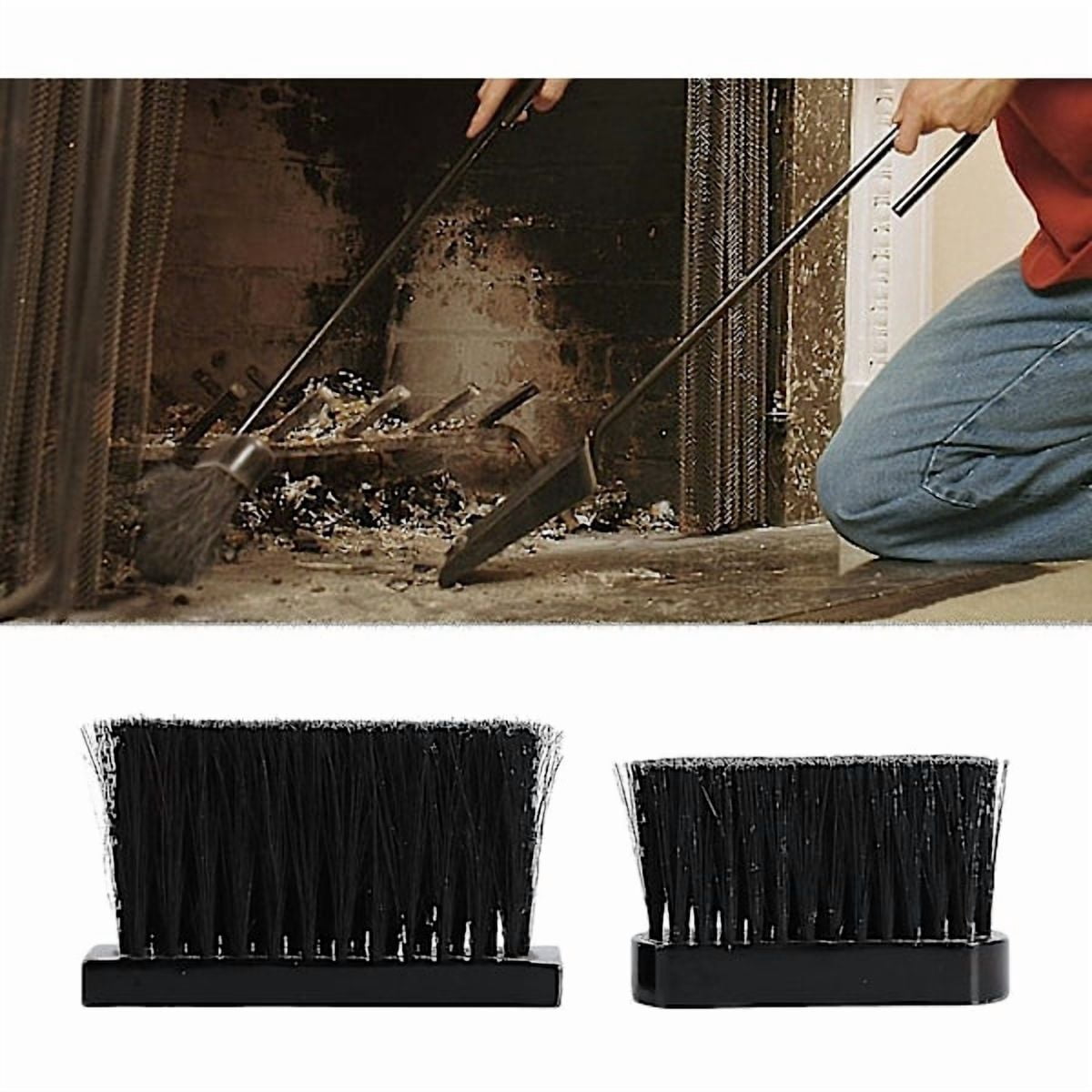 2 Pack 10cm Fireplace Replacement Brushes, Durable Rectangular Cleaning Brush for Fire Pit Grill Stove