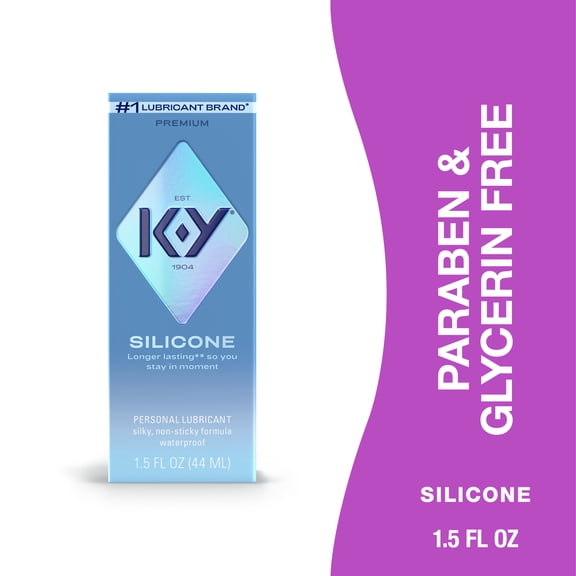 K-Y Silicone Personal Lube, Premium Silicone Lubricant For Couples and Sexual Wellness, 1.5 fl oz